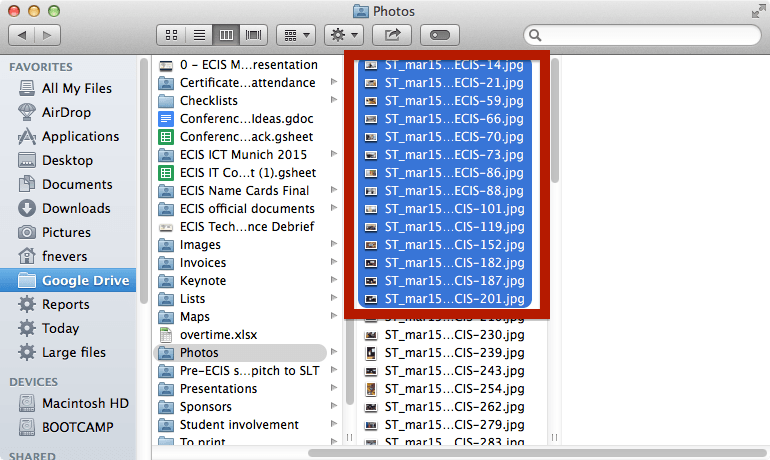 Select files in Finder Select files in Finder