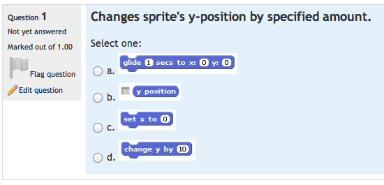 Example of a quiz question Example of a quiz question