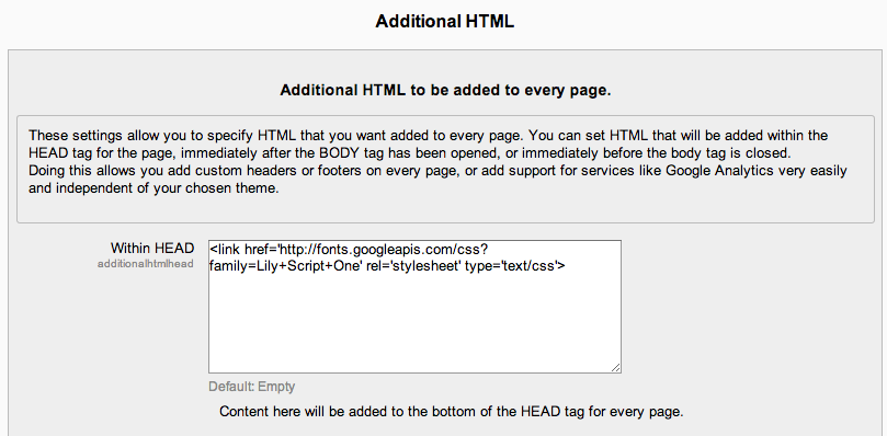 Additional HTML in Moodle Additional HTML in Moodle