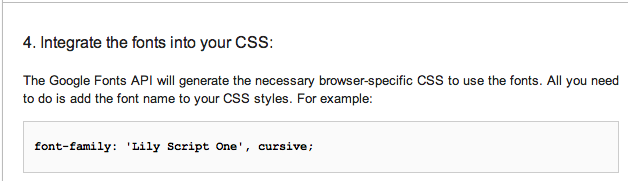 Integrate the fonts into your CSS Integrate the fonts into your CSS