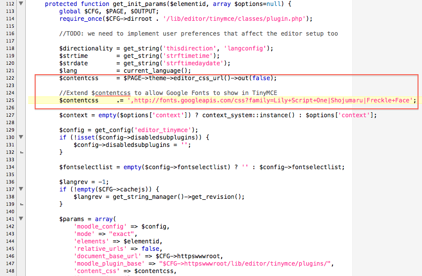 Extend CSS for Moodle to register Google fonts in TinyMCE Extend CSS for Moodle to register Google fonts in TinyMCE