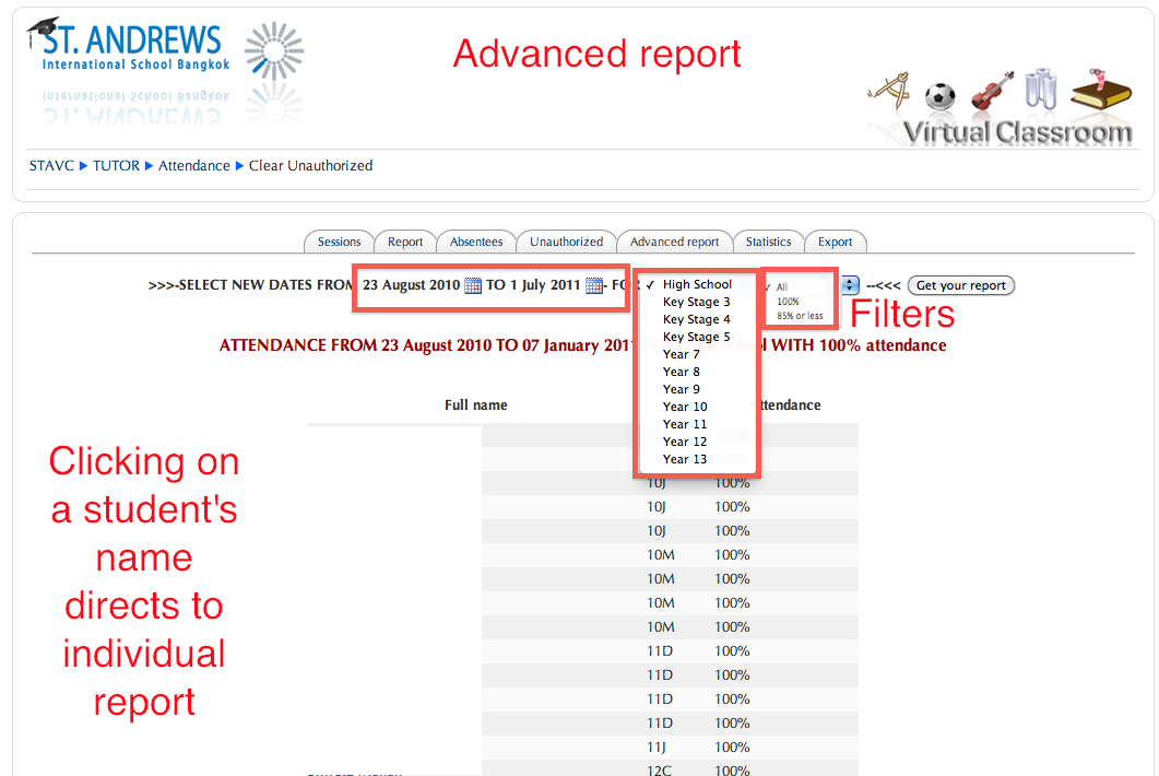 SMT can filter results in reports SMT can filter results in reports