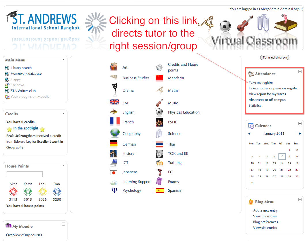 Teacher is automatically directed to the correct session/group Teacher is automatically directed to the correct session/group
